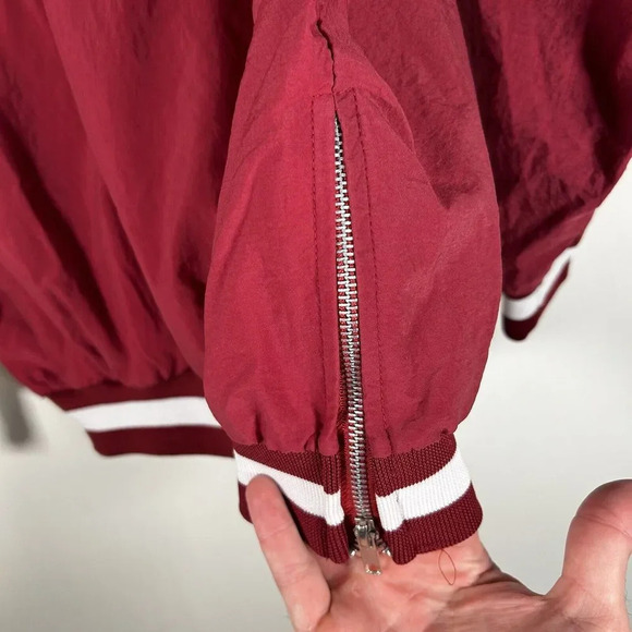 Vintage Oklahoma Sooners Sweater XL Red Windbreaker Mesh Lining Pullover - Picture 6 of 9